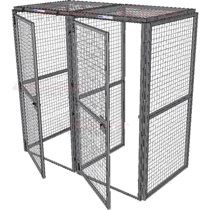Picture of Wire Mesh Storage Cage Huge With No Back and Add-On (Wall Positioned)